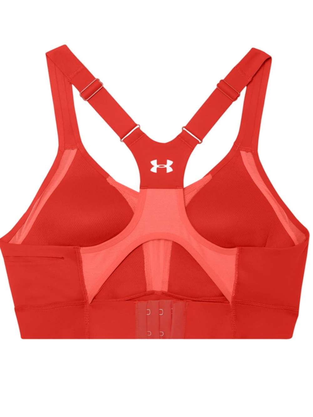 NWOT UNDER ARMOR high impact Sturdy sports bra Bright Coral size 36 B